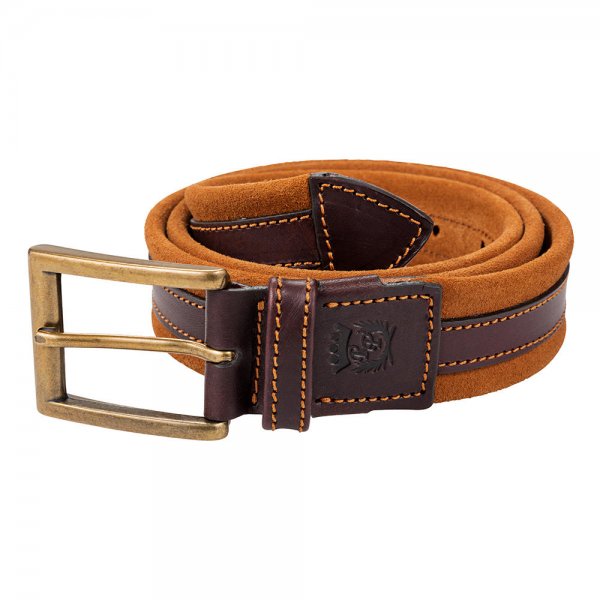 Cinturón de piel Rey Pavón, marrón, longitud 90