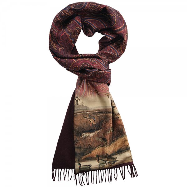 Foulard double face in cashmere e seta »Oca«, bordeaux