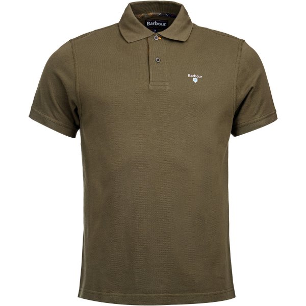 Barbour »Tartan Piqué« Men's Polo Shirt, Dark Olive, Size S