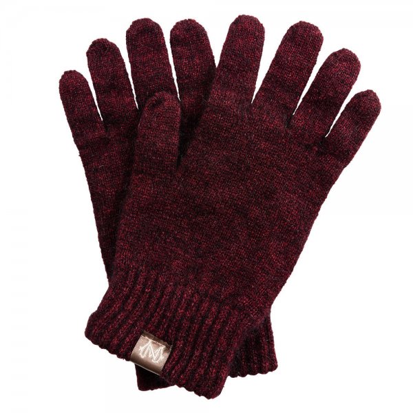 Gloves, Possum Merino, Dark Red Melange, Size S