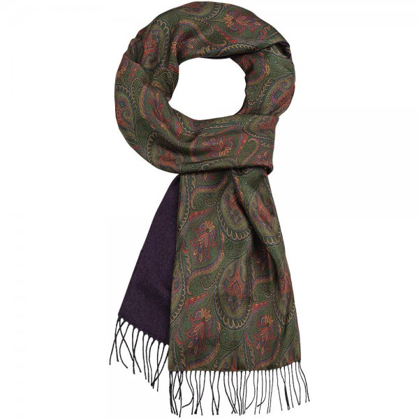 Doubleface Scarf, Cashmere/Silk, Green/Lilac