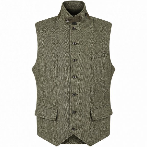 »Dandy« Men's Vest, Tweed, Battle Green, Size 52