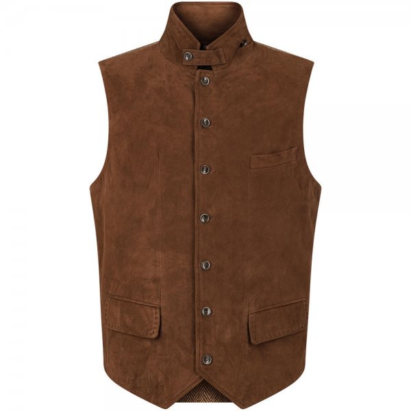 »Dandy« Men's Leather Vest, Chestnut, Size 56