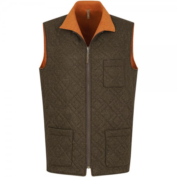 »Stani« Men’s Reversible Vest, Loden, Brown/Orange, Size 56