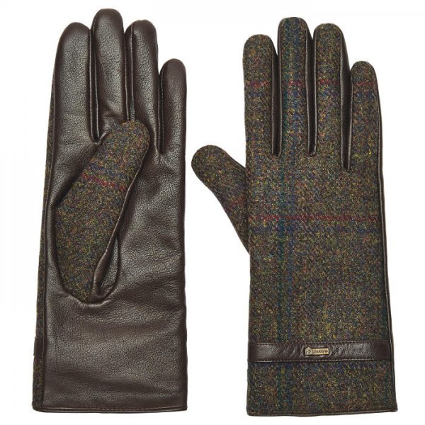 Dubarry, Leder-Tweed Handschuhe Ballycastle, hemlock, Größe S