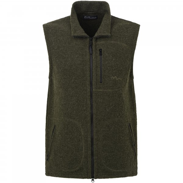 Mufflon »Ivo« Men’s Boiled Wool Vest, Forest, Size S