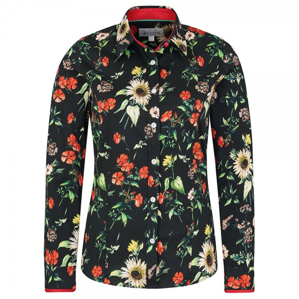 Hartwell »Layla« Ladies Shirt, »Flowers«, Black, Size 36