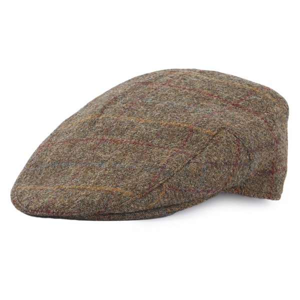 Gorra plana Barbour »Crieff«, verde oliva/azul/rojo, talla 61
