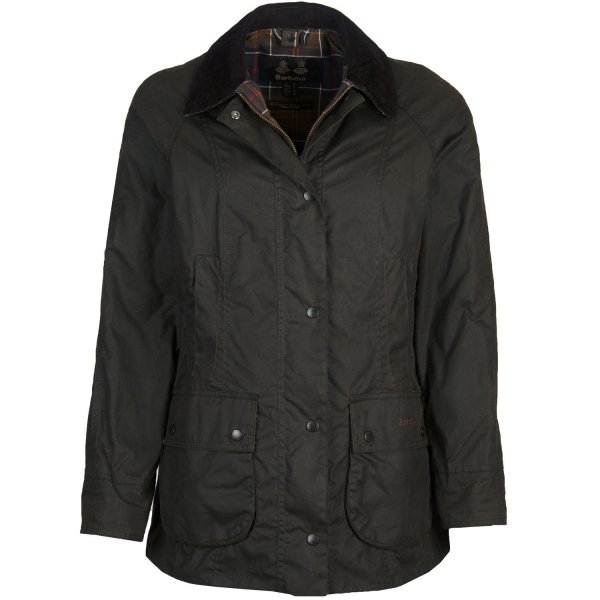 Chaqueta encerada para mujer Barbour »Beadnell«, verde oliva, talla 40