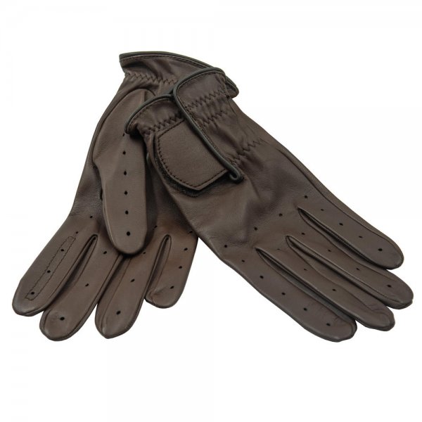 Rey Pavón Ladies' Leather Shooting Gloves, Brown, Size 7.5