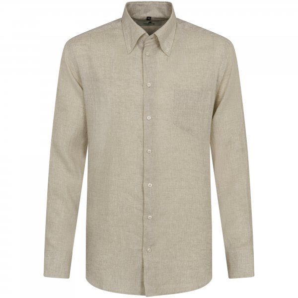 Men's Shirt, Linen, Natural, Size 39