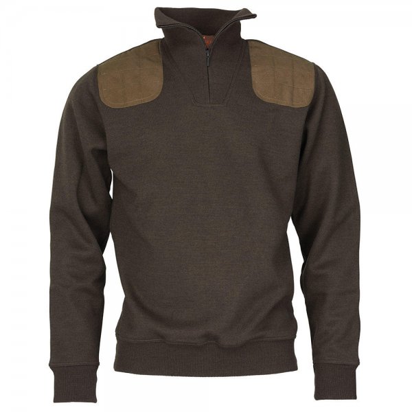 Laksen »Windsor« Men's Zip Neck Sweater, Brown, Size L