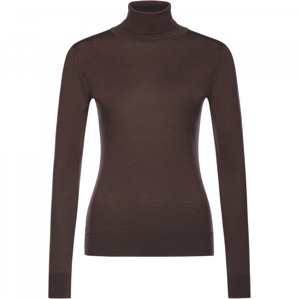 John Smedley Damen Rollkragen-Pullover, Merino Extrafein, truffle, Gr. S