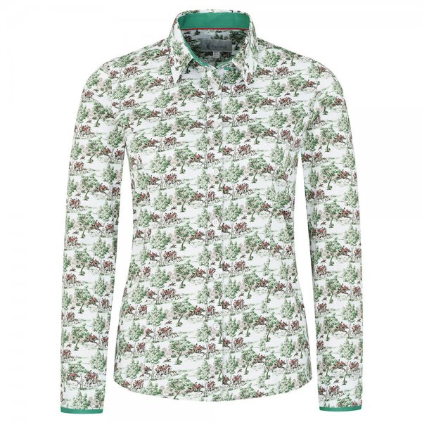 Hartwell »Layla« Ladies Shirt, »Hunt«, Green/White, Size 44