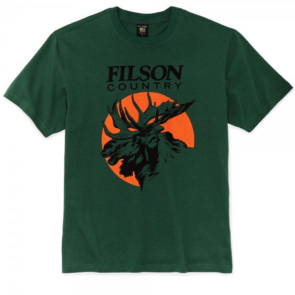Filson S/S Pioneer Graphic T-Shirt, Green Moose, Size S