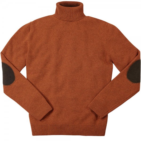 Suéter de cuello alto de lana Geelong para hombre »Luke«, naranja, L