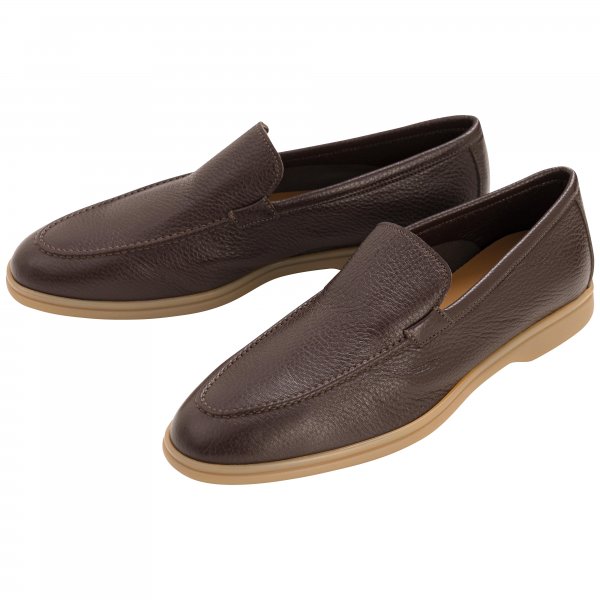 »Timber« Men's Deerskin Loafers, Dark Brown, Size 45