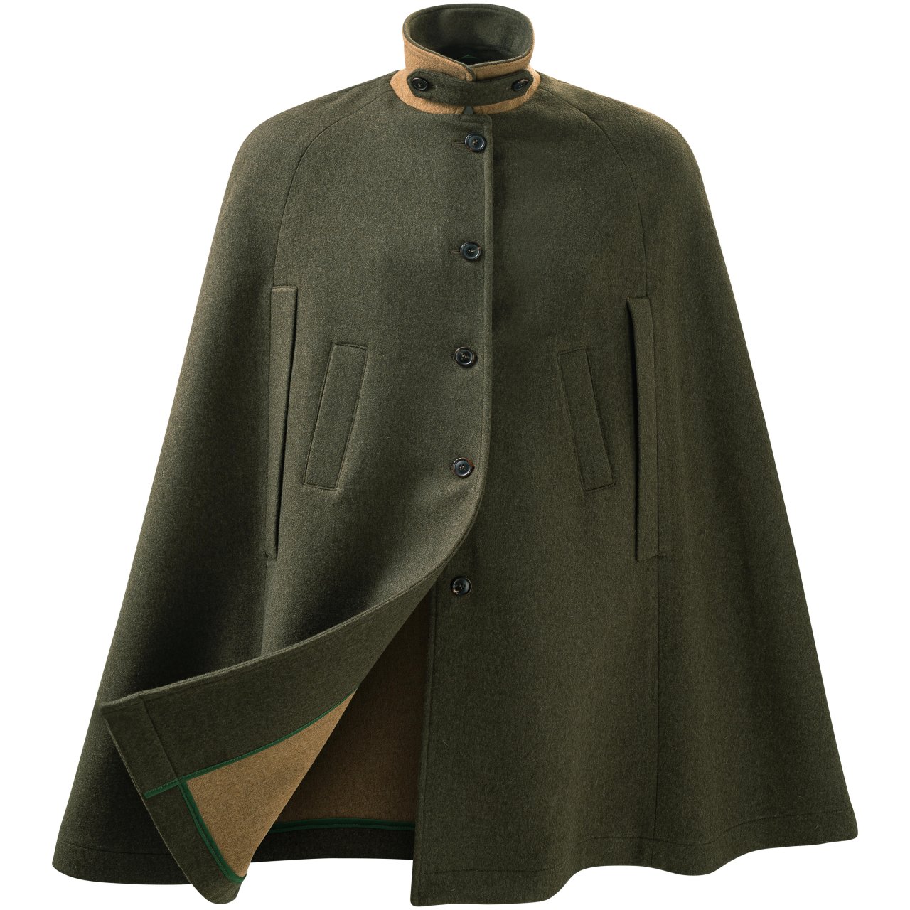 Carron Ladies Loden Cape Green Tan Size 34 Ponchos Capes The GunDog Affair