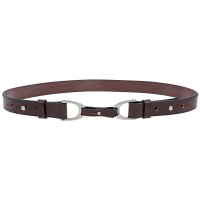 Cinturón de cuero »Chukka«, marrón oscuro, 85 cm