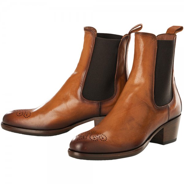 »Amber« Ladies Ankle Boots, Cognac, Size 37
