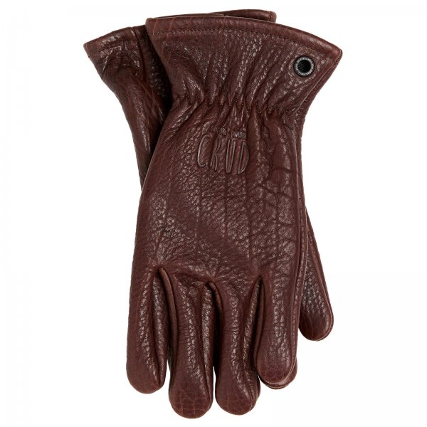 Crud »Gjöra« Bison Leather Gloves, Brown, Size S