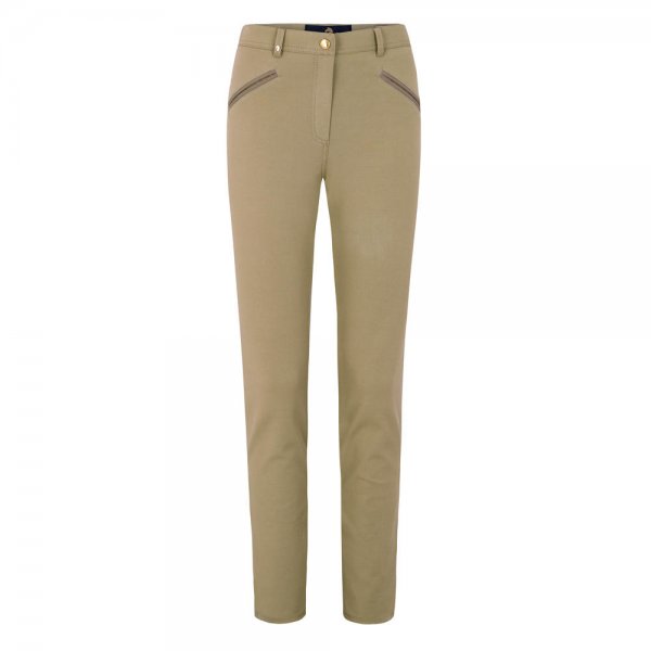 Pamela Henson ladies' trousers ROYAL, bi-stretch cotton, taupe, size 36