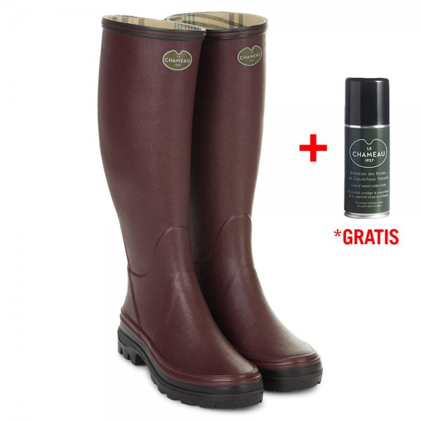 Le Chameau »Giverny« Ladies’ Rubber Boots, Jersey Lining, Cherry, Size 40