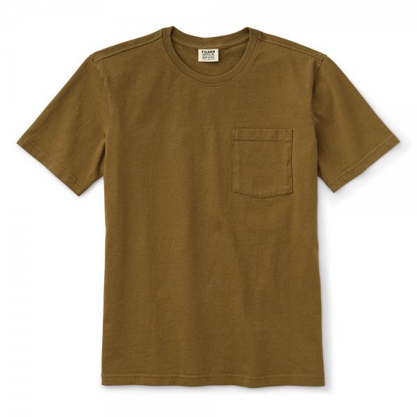 Filson Women's Short Sleeve Outfitter Solid One-Pocket T-Shirt, Olive, taglia M