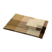 Blanket, Virgin Wool, Beige/Brown, 130 x 180 cm