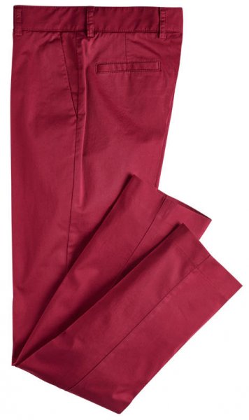 Brisbane Moss Ladies’ Trousers, Cotton Twill, Burgundy Size 36