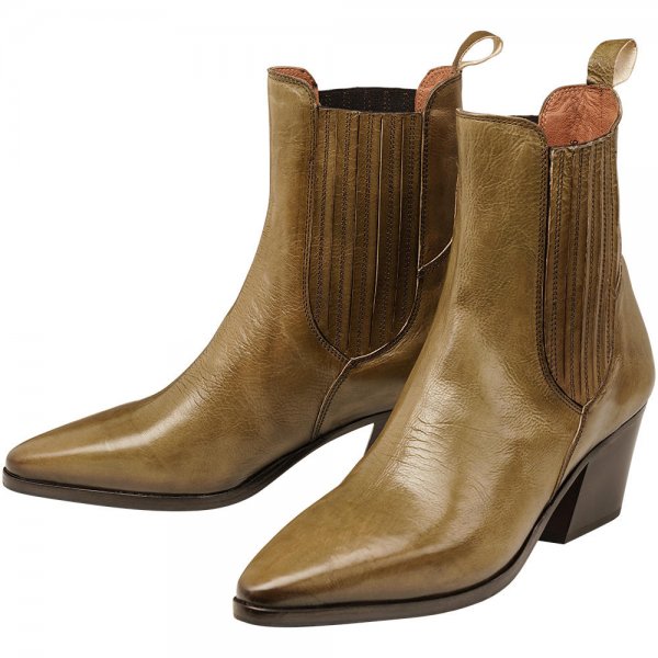 »Bonnie« Ladies Ankle Boots, Olive, Size 38