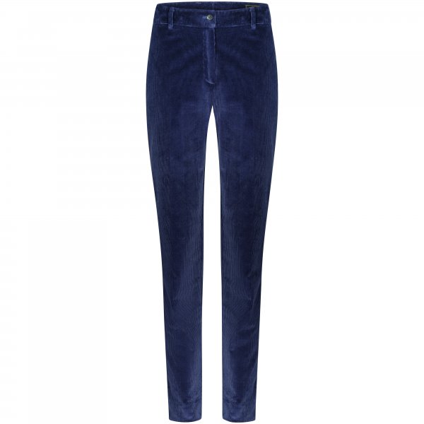 Pantalones para mujer de pana fina »Pima« Brisbane Moss, azul marino, talla 36