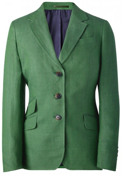 Blazer para mujer, lino irlandés, verde, talla 42