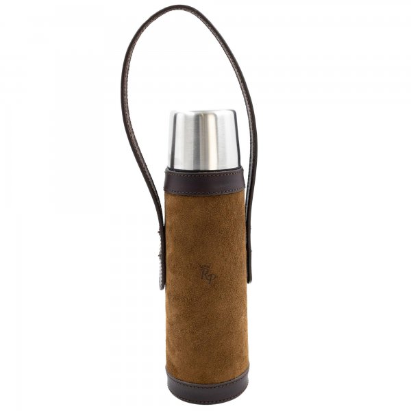 Rey Pavón Isolierflasche mit Belederung, cognac/braun