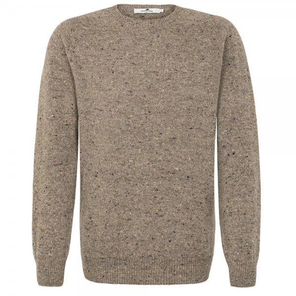 »Sherwood« Men’s Crew Neck Sweater, Merino/Cashmere, Natural Beige, Size XL