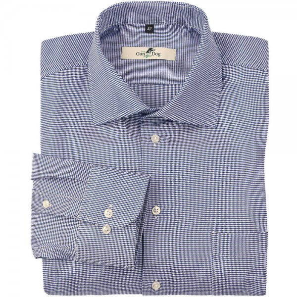 Men’s Shirt, Vichy Check, Blue/White, Size 39