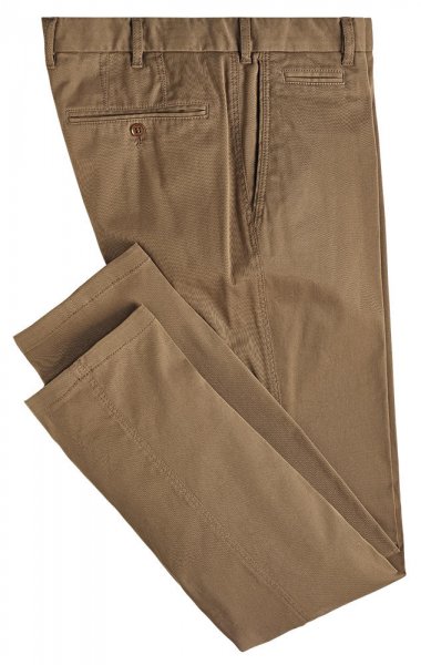 Brisbane Moss Men's Trousers, Cotton-Drill, Khaki, Size 48