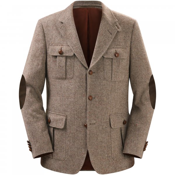 »Edward« Men's Tweed Field Jacket, Beige, Size 54