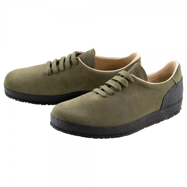 Sneaker Bertl, cuir velours, vert olive, taille 40