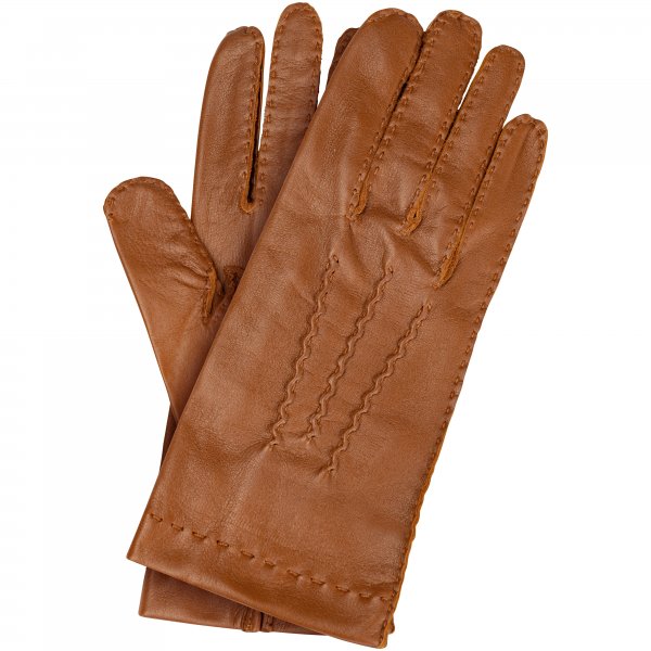 Guantes para mujer »Otta«, cuero de ciervo, sin forro, coñac, talla 7,5