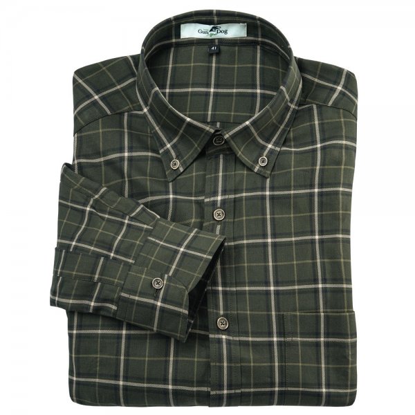 Men's Shirt, Cotton, Chequered, Green/Beige, Size 40