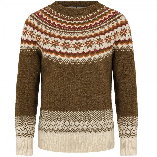 »Winter« Ladies Sweater, Fair Isle Pattern, Dark Olive, Size S