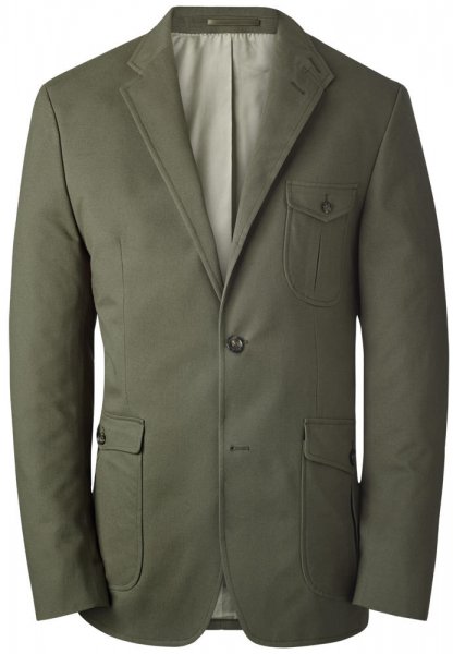 Men's Jacket, Cotton, Olive, Size 52