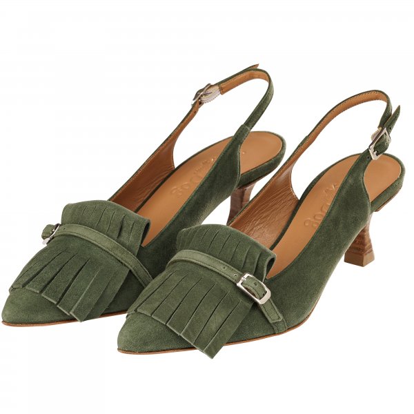 Zapatos de tacón con presilla para mujer »Grazia«, verde, talla 36