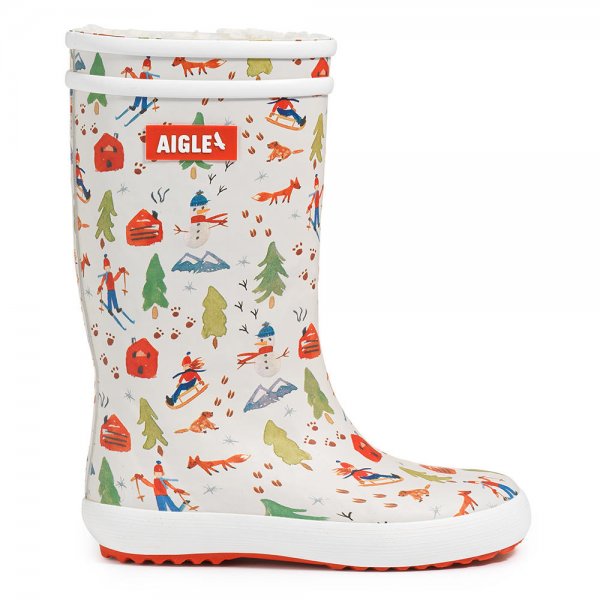 Botas de goma para niños Aigle »Lolly Pop Fur Print«, Zermatt, talla 25