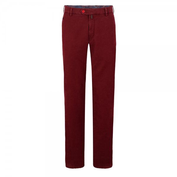 Pantalon en sergé de coton Meyer »Bonn«, rouge foncé, taille 26