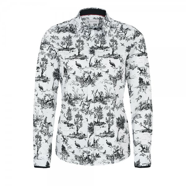 Chemise pour femme Hartwell »Layla«, blanche, motif »Chasse«, taille 36