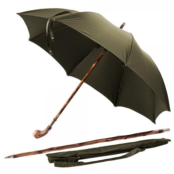 Parapluie Francesco Maglia »Pic Nic«, poignée en racine de châtaignier, v. olive