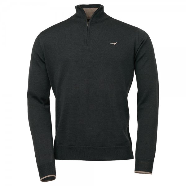 Laksen »Norfolk« Men's Zip Neck Sweater, Olive, Size M