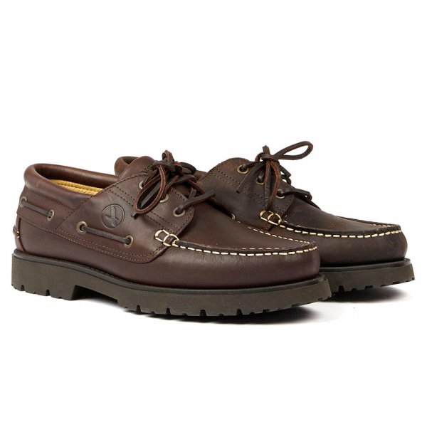 Aigle »Tarmac« Laced Leather Moccasins, Brown, Size 46